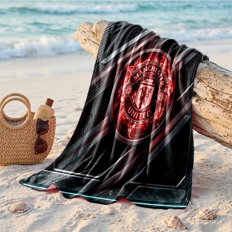 Toalla de Playa de Microfibra con Estampado del Manchester United Secado Rápido Absorbente Toalla Grande para Playa Natación Viajes