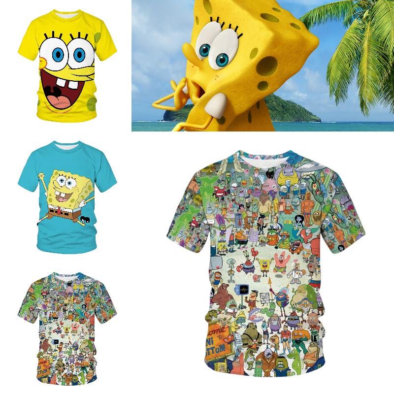 Cute 3d Spongebob Squarepants Cartoon T-shirt For Boys And Girls