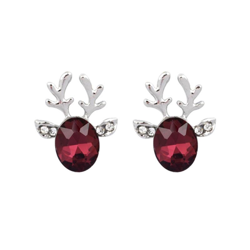 Luxury Crystal Reindeer Antler Earrings for Christmas