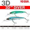 Saltwater Lure 3D Diver Sinking 140mm Flying Fish YO-ZURI Color