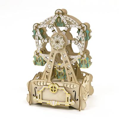 Boîte à musique Grande Roue Puzzle 3D en bois Kit de bricolage pouvant être apprécié par tous, des élèves du primaire aux adultes Jouet éducatif pour