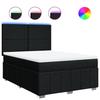 Maison Exclusive - Bed Slat Base with Mattress Black 140x200 Cm Fabric