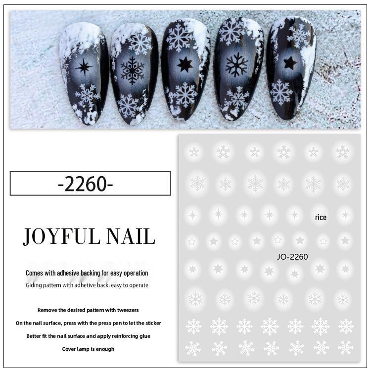 Winter-Schneeflocken-Nagelaufkleber: Festliche weiße Hohlmuster für saisonale Nagelkunst