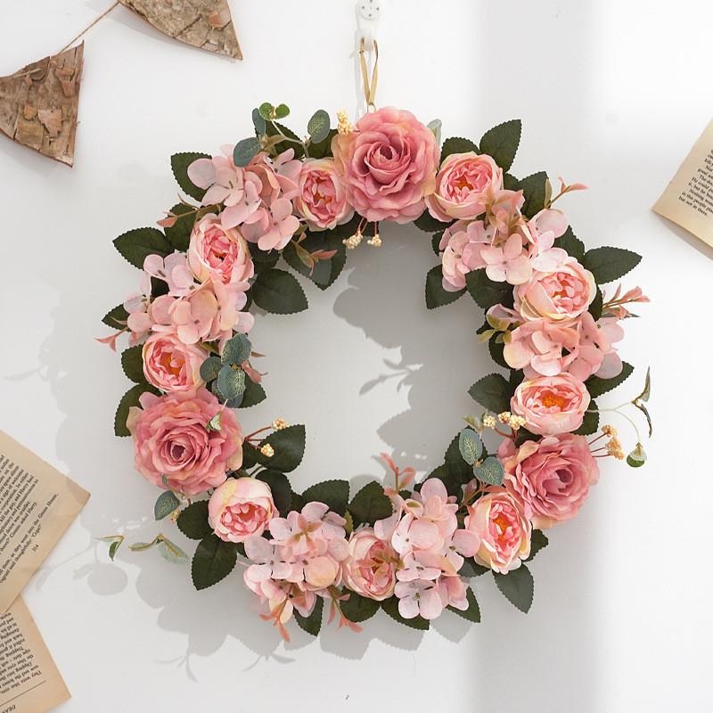 Fall Faux Peony Colors Silk Flower Garland For Festive Wall And Door Decorations