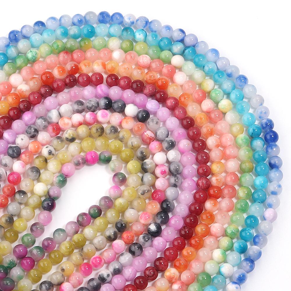 34-90pcs 4-12mm Persian Jade Stone Beads Natural Stone Loose Spacer Beads For Jewelry Making DIY Bracelet Necklace Accessories