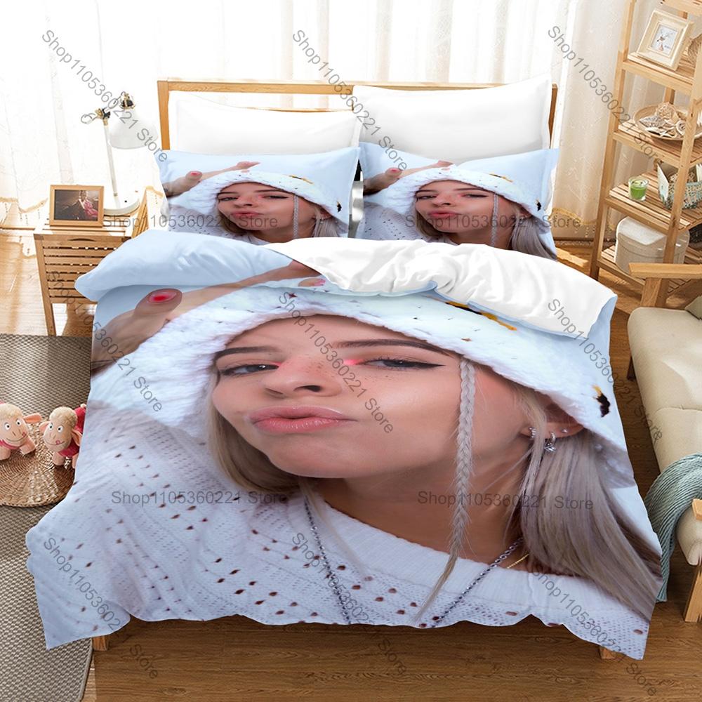 Young Miko BabyMiko 3PCS Bedding Set, Duvet Cover + 2 Pillowcases, Latin Trap Star Print Soft Microfiber for Fans Bedroom Decor