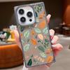 Frosted Square Transparent Phone Case for iPhone 16 Pro 15 14 Plus 13 12 Pro Max 11 Tree Leaves Floral Pattern Tpu Soft Shockproof Slim Cover
