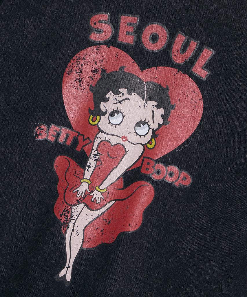 CNVS Betty Boop Monroe Seoul Oversized Short Sleeve T-Shirt_Charcoal