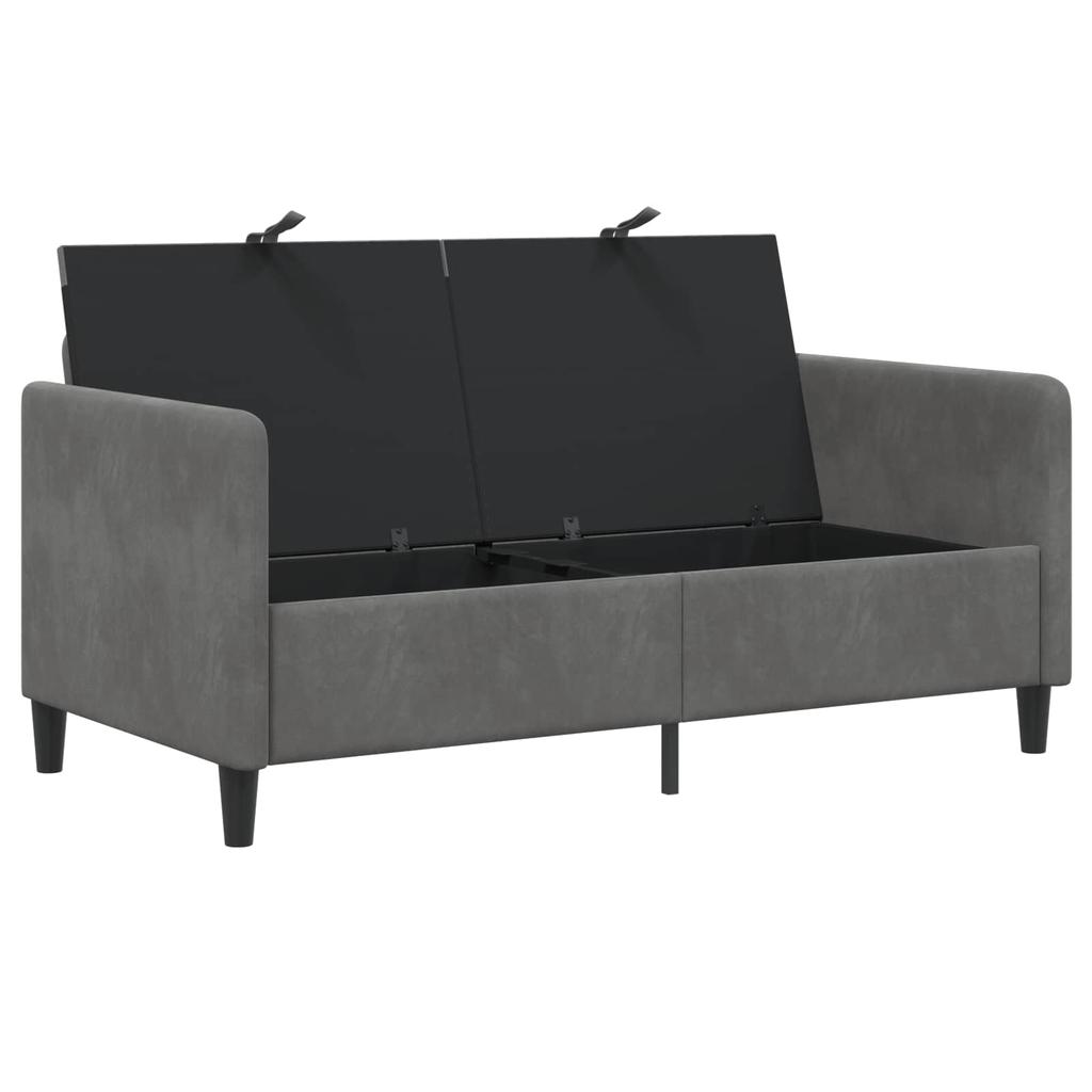 Storage Sofa in Dark Grey 152 x 78 x 87 cm Polyester