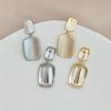 S925 Silbernadel Geometrische Quadratische Ohrringe – Elegant, Goldhaltig, Poliertes Finish