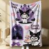 Kuromi Sweet Dark Throw Flannel Fleece Blanket Soft Warm Fluffy Cute Sofa Bed Cover Office Nap Shawl Lightweight Blanket Gift