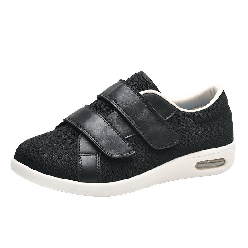 

Пожилая обувь Вязаная сетка Женская обувь для ходьбы Повседневная обувь для среднего и пожилого возраста Регулируемая обувь 37 чёрный