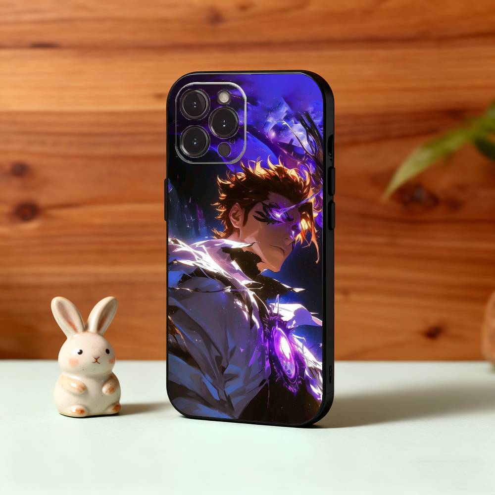 B-Bleach Anime Aizen Phone Case For iPhone17,16,15,14,13,12,Plus,Pro Max, 5G Others Soft Black Cover