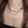 821WEBSERVICE Ice Two Chain Necklace (black)
