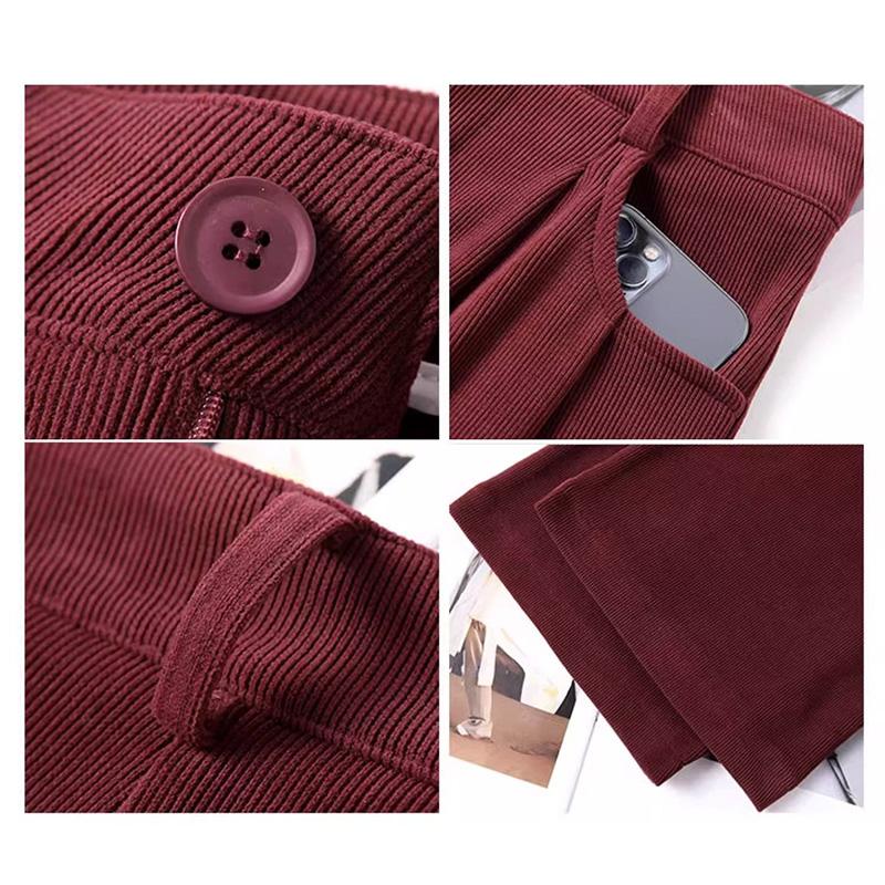 Autumn Winter Lady Snow Warm Pants Classic Fleece High Waist Trousers Women Straight Leg Plush Thermal Casual Pants
