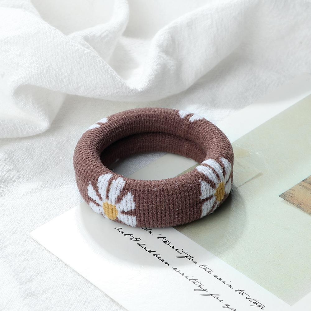 5PCS/Set Cute Colorful Thick Hair Bands Daisy Elastic Girls Rubber Band Headwear Hair Accessories Scrunchies Women Holder Gifts