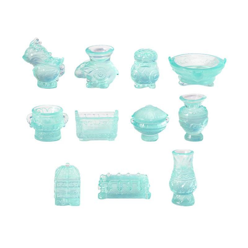 Micro-landscape Ornaments, Luminous Simulation Bronze Wares, Car Garden Landscaping Resin Craft Decorative Small Ornaments