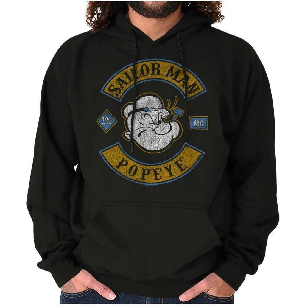 Popeye Sailor Man Vintage Nautical Cartoon Hoodie Hooded Sweatshirt Men Women
