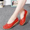 Novas sandálias femininas moda sola macia salto plano oco sapatos planos mulher sapatos de couro genuíno feminino casual 2024