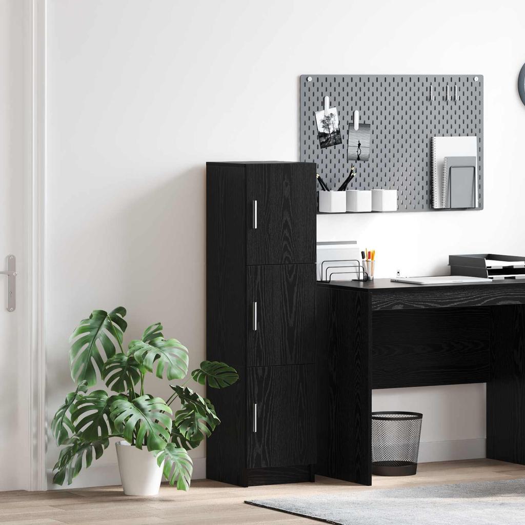 Highboard In Black Oak Look 31.5 X 32 X 122.5 Cm