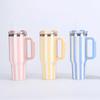 40oz Thermal Bottle With Straw Handle and Lids Drinkware Hot Cold Stainless Steel Thermos Portable Car Coffee Cups Thermal Mug