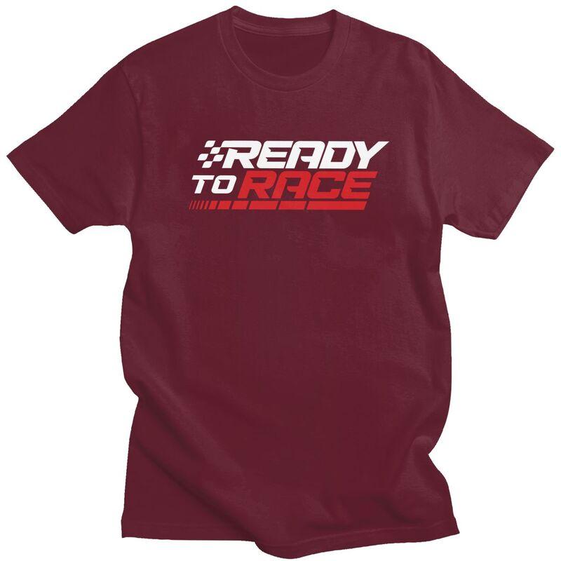 Custom Ready To Race T Shirts for Men 100 Cotton Tee Tops Motorcycle Rider Racing Sport Tshirts ShortSleeve Fashion Tshirt