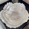 Nordic Flower Glass Fruit Plate with Gold Edge