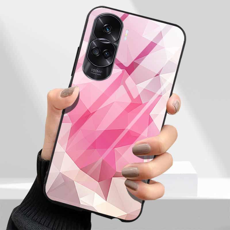 Tempered Glass Hard Cover For Honor 90 Lite 5G Case Lovely Marble Funda Coque For Honor 90 Pro Honor90 90Lite 90Pro Phone Shells