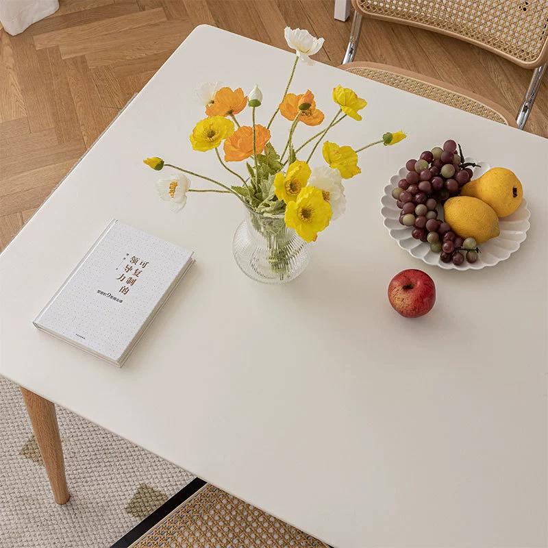 High Aesthetic Waterproof Oil Resistant Tablecloth PU Wash Free Easy Maintain Heat-resistant Fully Wrapped Dining Table and Coffee Table Cloth Cover