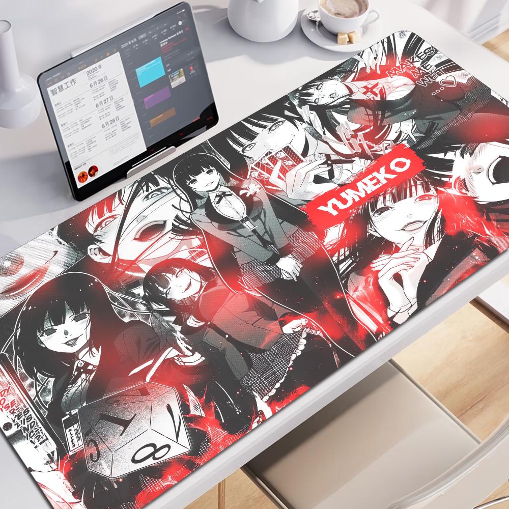 Kakegurui Yumeko Jabami Mouse Pad Cute Anime Girl HD Desk Pad Extended Gaming Keyboard Mats Large XXL xcm Gamer Mousepad