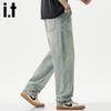 izzue it Men's Tencel Lyocell Loose Straight Jeans