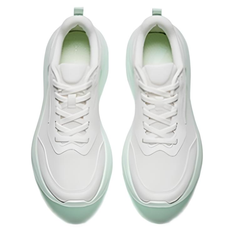 Anta Lightweight Running Comfortable Versatile Breathable Non-Slip Low-Top Casual Training Running Shoes Women Sneaker Gray Green 922525508-2