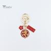 New Year Keychain Flower Dragon Pendant Best Wishes Polished Lobster Clip Lightweight Shoulder Bag Schoolbag Decoration Pendant Keyring
