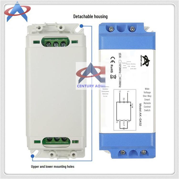 AC 220V Single-Circuit Remote Switch with Round Remote for Lighting Fixtures & Cabinet Lights