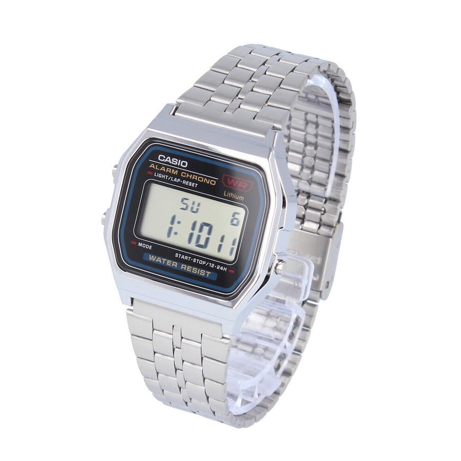 CASIO Quartz A159WA-N1 Digital Casual Silver Stainless Wrist Watch For Men