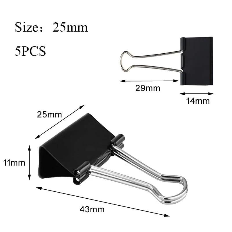 10/20Pcs Metal Binder Clips Paper Clips 15/19/25/32/41MM Paper Clips For Books Stationery School Office Supplies High Quality