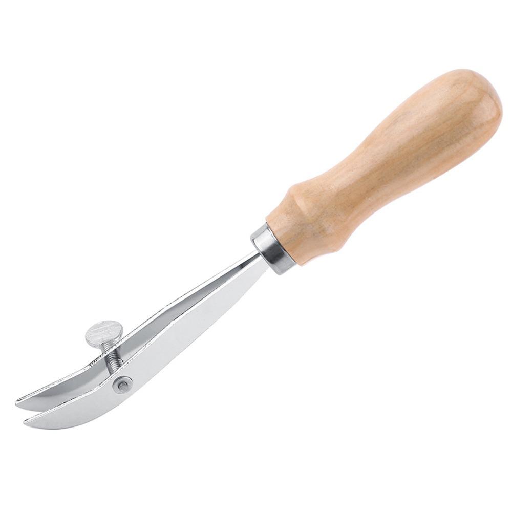 Adjustable Leather Edge Creaser Wooden Handle Outside Edge Leather Creasing Tool Professional Grade Leather Crimping Tool