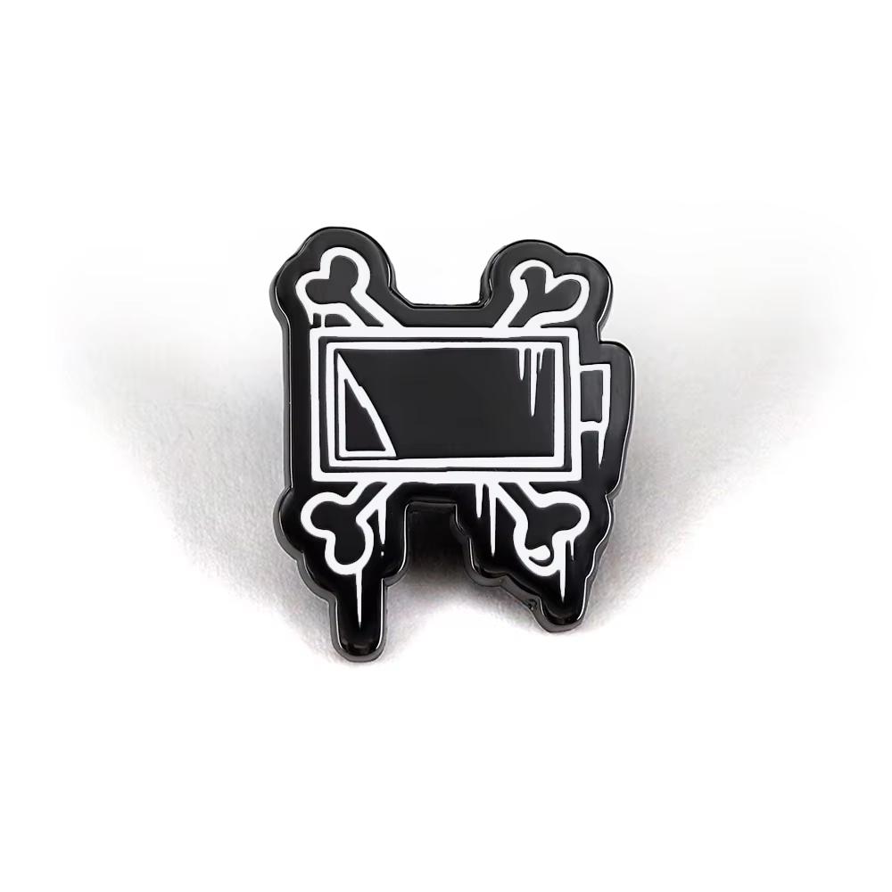 Murder Drones Glitch Schedel Emaille Pin Anime Game Karakter Broche Zwart Wit Schedel Vleugel Revers Pin Rugzak Kleding Badge Cadeau black