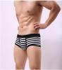 Longjiang Men's Striped Cotton Boxer Briefs - Breathable and Sexy Mid-Rise Shorts with Side Opening