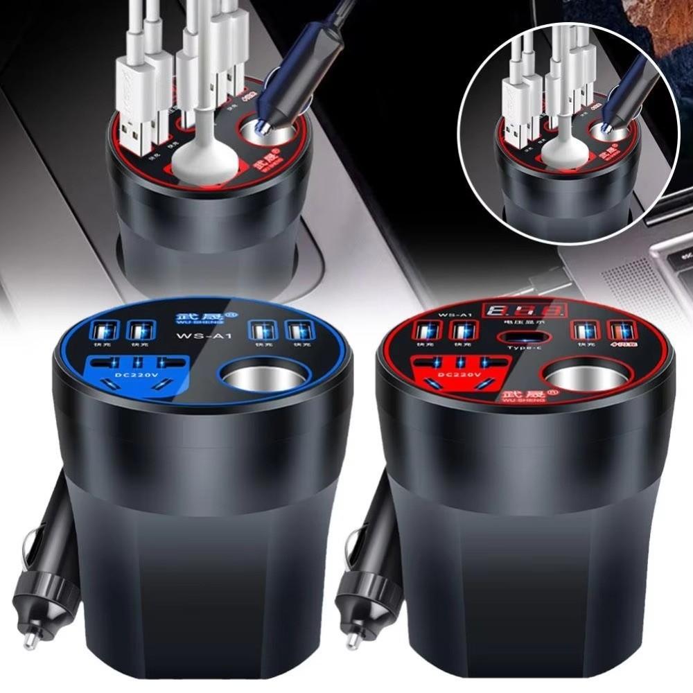 USB/Type C Charger Car Inverter High Power Car Power Converter Multifunction Car Converter Socket