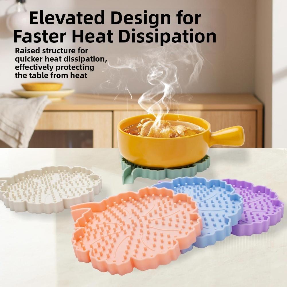 4Pcs Silicone Heat Insulation Pads Kitchen Table MATS Anti-heat Pads Bowl MATS Cup MAT For Kitchen And Dining 16.6x14.9cm