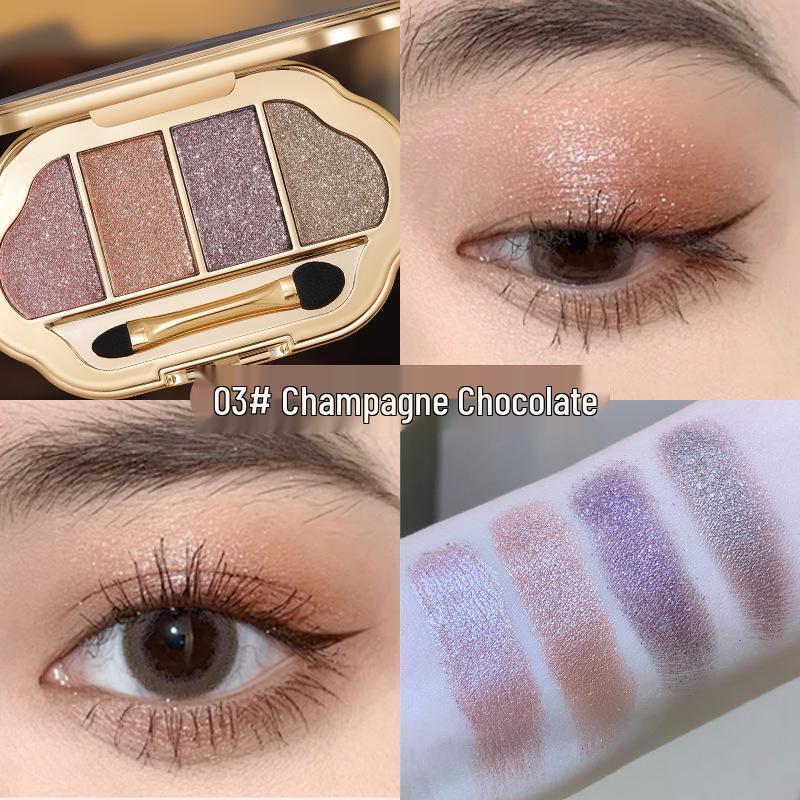 

Winnie the Pooh Four-Color Pearlescent Diamond Matte Eyeshadow Palette with Highlighter & Contour. 6g