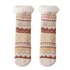 1 Pair Women Winter Socks Lamb Velvet Floor Socks Retro Ethnic Style Autumn Winter Calf Socks Daily Wear