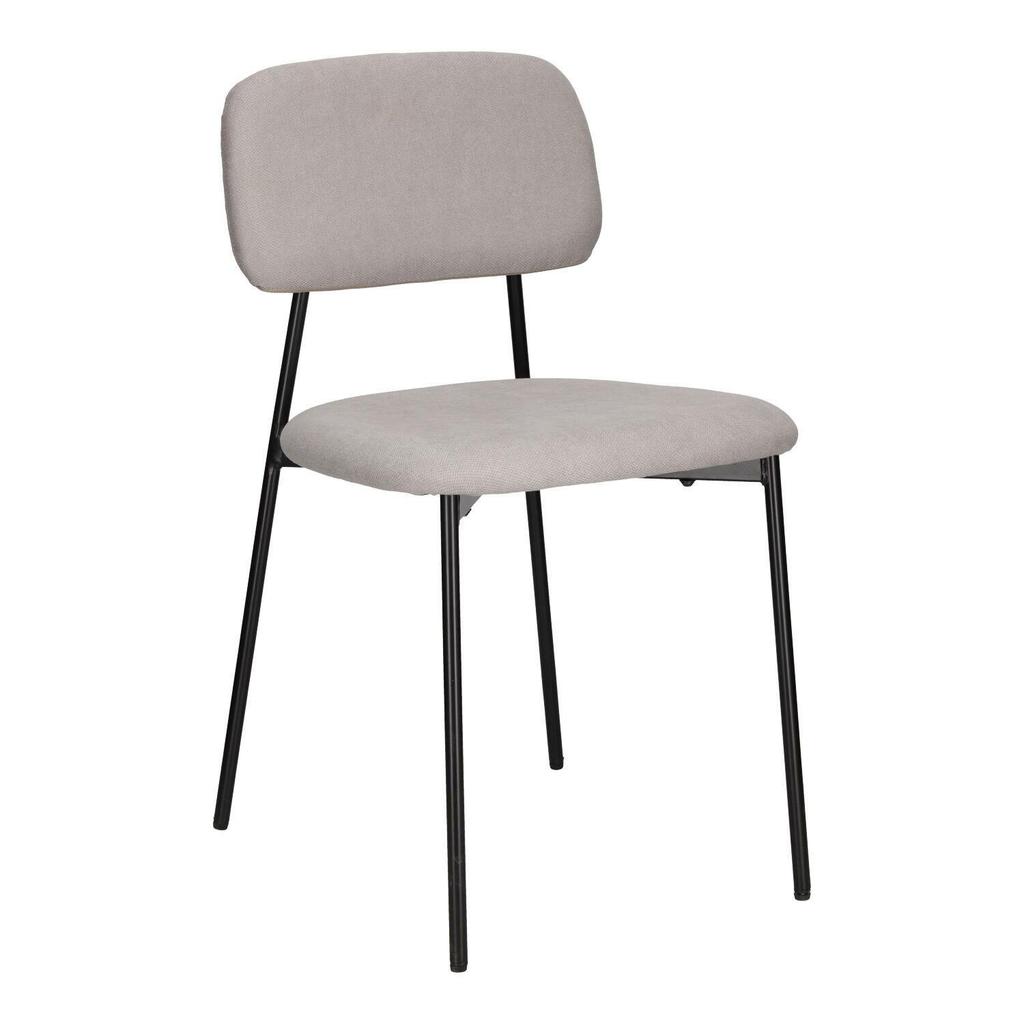 Esther Upholstered Chair, Light Gray, Metal Base