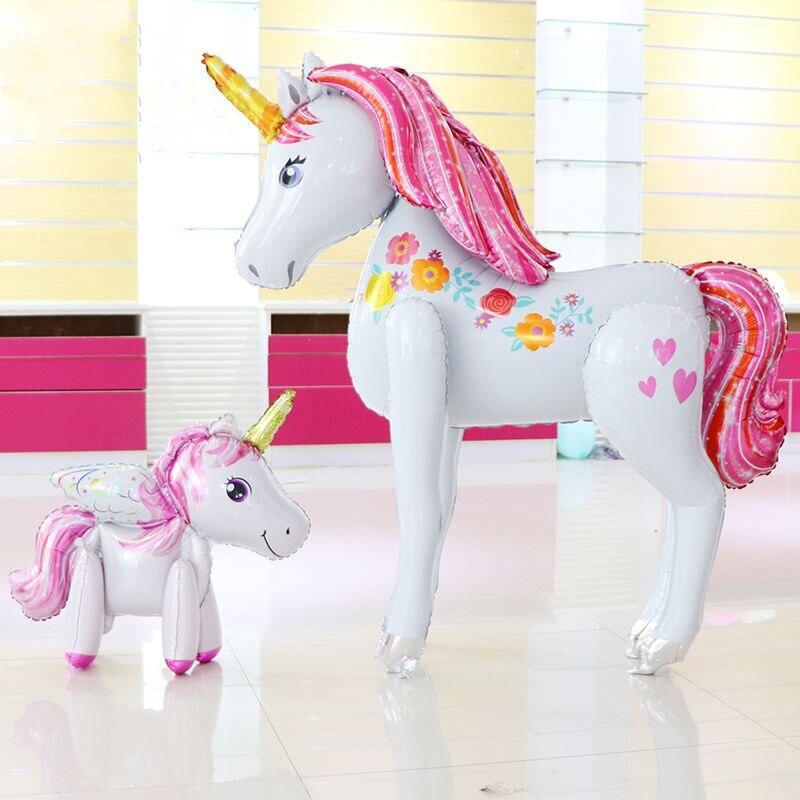 

116см 3D Единорог Воздушные шары Свадебная вечеринка макет декоративные воздушные шары Детский душ Девушка День рождения Игрушка Украшения