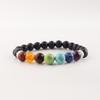 7 Chakra Bracelet, Lava Stone Bracelet, Healing Crystal Bracelet, Yoga Meditation Bracelet, Reiki Energy Bracelet DB-1