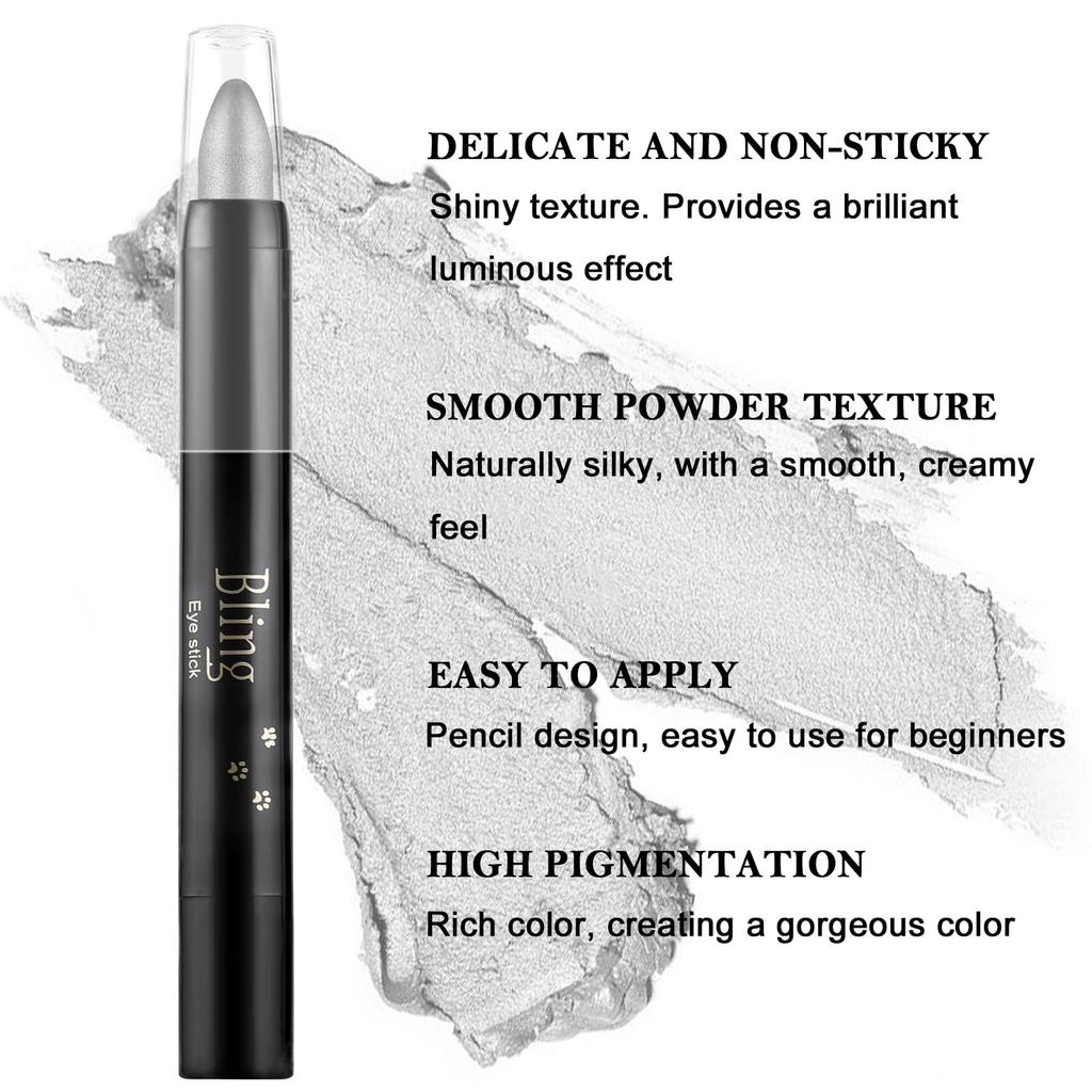 Boobeen Eyeshadow Silk Crayon Waterproof Eyeshadow Shimmer Cream Eyeshadow Pen for Creating Sparkling Eye Easy To Use Pen, Stick, Makeup, (02#)
