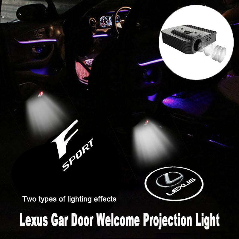 2Pcs LED Car Door Projector Logo High Definition Welcome Light For Lexus FSPORT LBX NX RX 350h 450h Plug-in Hybrid ES UX 300e XM6