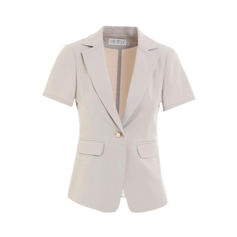 Skilled and Spontaneous OL Style Flat Collar Suit Jacket for Women In Summer 2025, Versatile and Simple with One Button