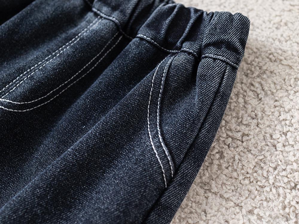 Boys' Autumn 2025 Denim Three-Piece Set: Stylish Long Sleeve Outfit for Kids